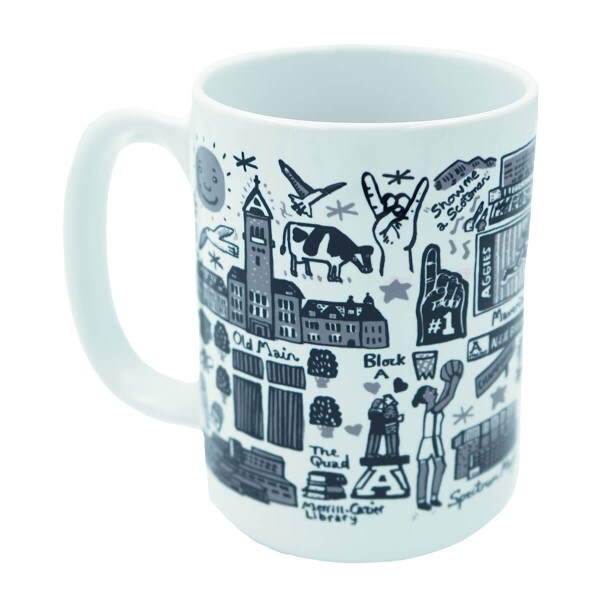 Julia Gash Doodle Aggie Landmarks Utah State Mug